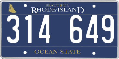 RI license plate 314649