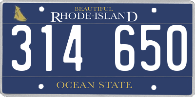 RI license plate 314650