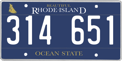 RI license plate 314651