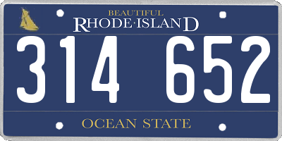 RI license plate 314652