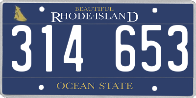 RI license plate 314653