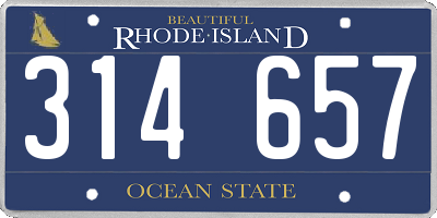 RI license plate 314657