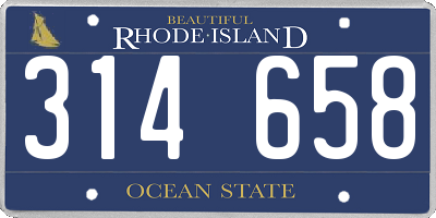 RI license plate 314658