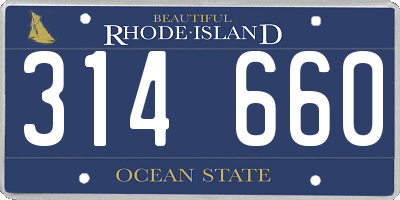 RI license plate 314660