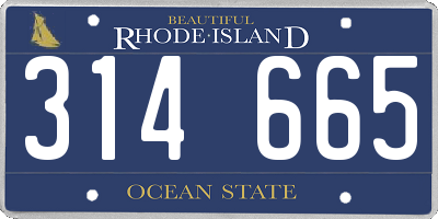 RI license plate 314665