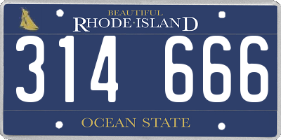 RI license plate 314666
