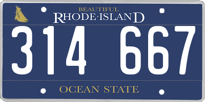 RI license plate 314667