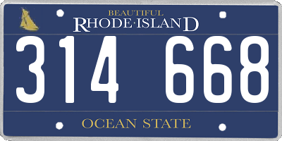 RI license plate 314668
