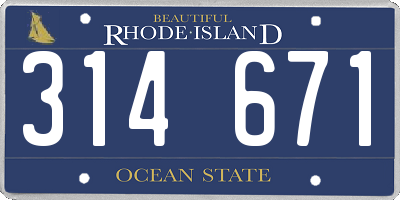 RI license plate 314671