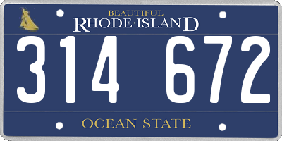 RI license plate 314672