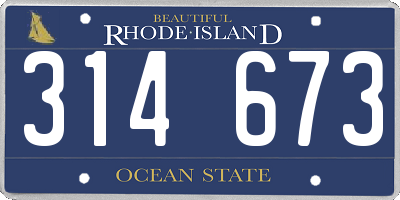 RI license plate 314673