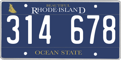 RI license plate 314678