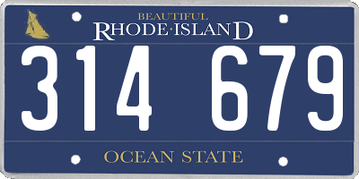 RI license plate 314679
