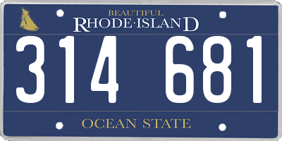 RI license plate 314681