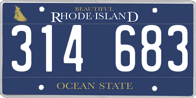 RI license plate 314683
