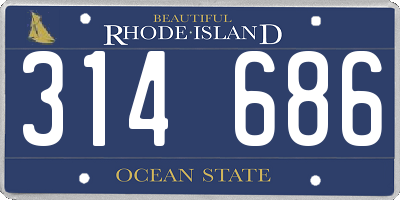 RI license plate 314686
