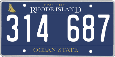 RI license plate 314687