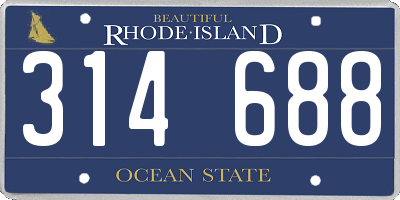 RI license plate 314688