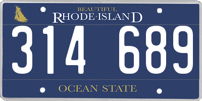 RI license plate 314689