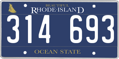 RI license plate 314693
