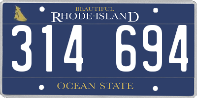 RI license plate 314694