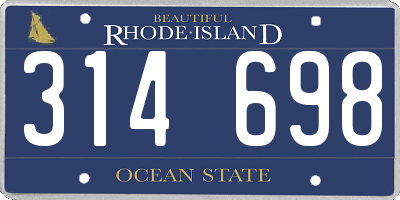RI license plate 314698