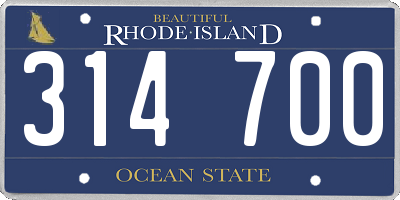 RI license plate 314700