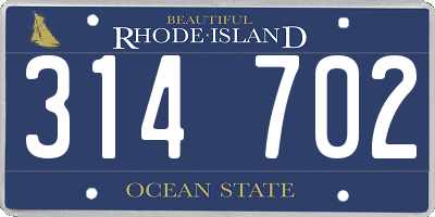 RI license plate 314702