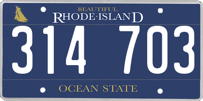 RI license plate 314703