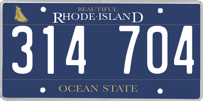 RI license plate 314704