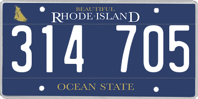 RI license plate 314705