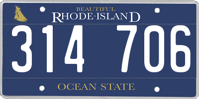 RI license plate 314706