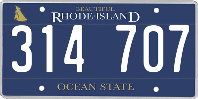 RI license plate 314707