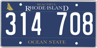 RI license plate 314708