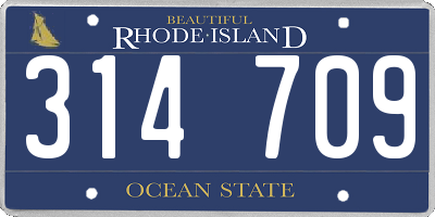 RI license plate 314709
