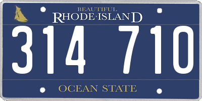 RI license plate 314710