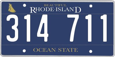 RI license plate 314711