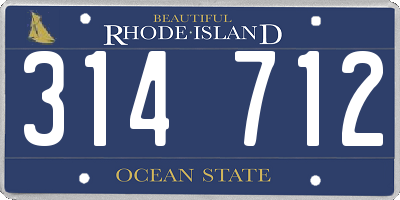 RI license plate 314712