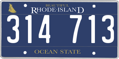 RI license plate 314713