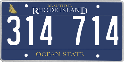 RI license plate 314714