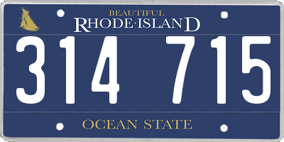 RI license plate 314715