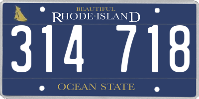 RI license plate 314718