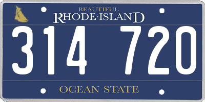 RI license plate 314720