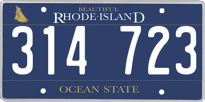 RI license plate 314723
