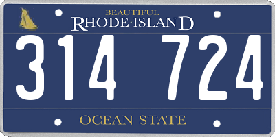 RI license plate 314724