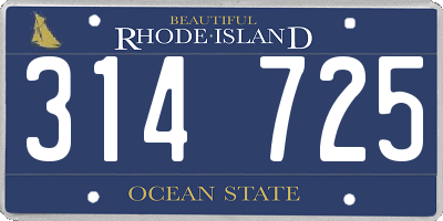 RI license plate 314725