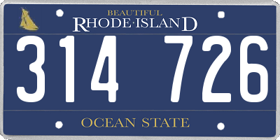 RI license plate 314726