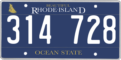 RI license plate 314728