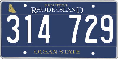 RI license plate 314729