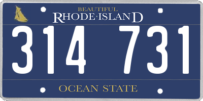 RI license plate 314731